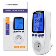 Wattmeter počítadlo spotreby energie PM0626 | 3680W | 16A | LCD Qoltec