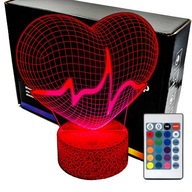 Srdce nočná lampa s 3D LED LAMP záchranným lanom Srdce nočná lampa s 3D LED LAMP záchranným lanom