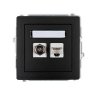SAT ZÁSUVKA TYP F+ RJ45 5e KARLIK DECO MAT ČIERNA SAT ZÁSUVKA TYP F+ RJ45 5e KARLIK DECO MAT ČIERNA