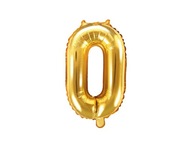 Fóliový balón Číslica \ '\' 0 \ '\', 35 cm, zlatý