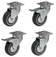 Sada 4 kolies, kolieska 75mm, nosnosť 240kg Sada 4 kolies, kolieska 75mm, nosnosť 240kg