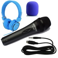 DJ Set mikrofónové slúchadlá penová modrá