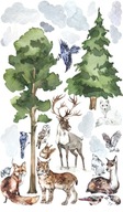Samolepky na stenu pre deti Forest Deer Trees Samolepky na stenu pre deti Forest Deer Trees