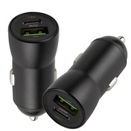 Nabíjačka do auta 1x USB-C 1x USB 20W čierna Nabíjačka do auta 1x USB-C 1x USB 20W čierna