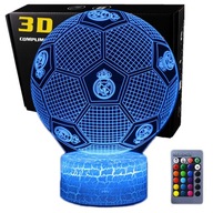 3D LED USB nočná lampa FC Real Madrid Football