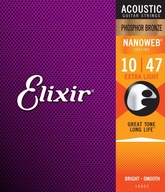 Struny Elixir NanoWeb Phosphor Bronze 10-47 16002