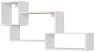Nástenná závesná polica, knižnica, 107 cm, matná biela laminovaná doska