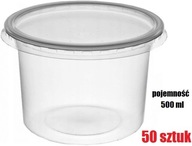 Nádoby (500 ml) PP 50 ks + Viečka 50 ks
