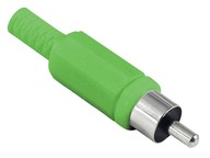 RCA/CINCH zástrčka na plastový kábel zelená 20ks
