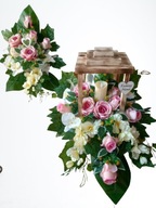 Lucerna S LED VLOŽKOU Kvety hrob SET kytica