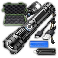 VEĽMI VÝKONNÁ VOJENSKÁ TAKTICKÁ BATERKA LED ZOOM XHP NABÍJACIE + PUZDRO VEĽMI VÝKONNÁ VOJENSKÁ TAKTICKÁ BATERKA LED ZOOM XHP NABÍJACIE + PUZDRO