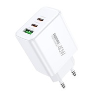 Remax 2x USB-C + USB-A 40W PD Rýchla nabíjačka Remax 2x USB-C + USB-A 40W PD Rýchla nabíjačka