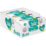 PAMPERS Sensitive vlhčené obrúsky 6 x 80 ks. PAMPERS Sensitive vlhčené obrúsky 6 x 80 ks.