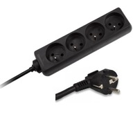 Elektrický predlžovací kábel čierny 3m 4-zásuvkový HRUBÝ KÁBEL 3x1,5 mm 3500W Elektrický predlžovací kábel čierny 3m 4-zásuvkový HRUBÝ KÁBEL 3x1,5 mm 3500W