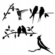 Kovové siluety vtákov Záhradná dekorácia