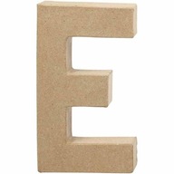 Písmeno e vyrobené z papierovej hmoty v: 20,5 cm