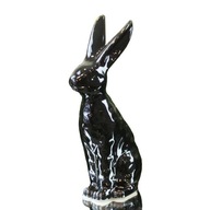 Porcelánový zajac zajac veľký čierny H24 DEcodomi