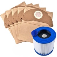 5x TAŠKY + UMÝVATELNÝ FILTER PRE KARCHER MV2 WD2 A2004 5x TAŠKY + UMÝVATELNÝ FILTER PRE KARCHER MV2 WD2 A2004