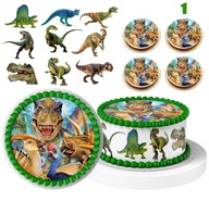 SET TORTOVÝCH TORT DINOSAUROV + POSTAVY + NÁPIS SET TORTOVÝCH TORT DINOSAUROV + POSTAVY + NÁPIS