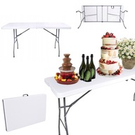 Turistický kempingový cateringový stôl zložený do kufra, dlhý 152 cm