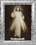 OBRAZ 49x39 JESUS JESUS I VERIM TI BIELY RÁM SÉPIA OBRAZ 49x39 JESUS JESUS I VERIM TI BIELY RÁM SÉPIA