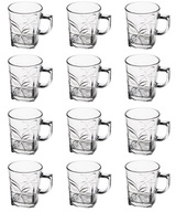 SET SKLENENÁ 12 x 260 ml NA HRNÍČKU NA KÁVU ČAJ