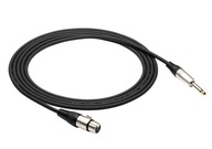 Ekonomický červený XLR F-Jack 6.3 mikrofónový kábel 3m