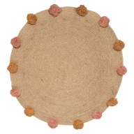 Detský jutový koberec s brmbolcami BOHO pr.78 cm Detský jutový koberec s brmbolcami BOHO pr.78 cm
