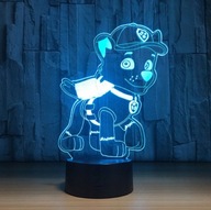 3D LED lampa PAW PATROL ROCKY mix farba + REMOTE 3D LED lampa PAW PATROL ROCKY mix farba + REMOTE