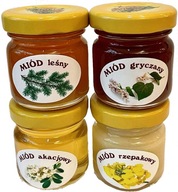Sada 4 medov 4x50g v celofáne ako darček Sada 4 medov 4x50g v celofáne ako darček