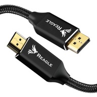 KÁBEL REAGLE DISPLAY PORT na HDMI DP PRO DisplayPort 4K 2K HDR KÁBEL 1M KÁBEL REAGLE DISPLAY PORT na HDMI DP PRO DisplayPort 4K 2K HDR KÁBEL 1M