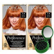 LOREAL Preference farby na vlasy 7,4 Copper Mango sada 2 ks + ZADARMO LOREAL Preference farby na vlasy 7,4 Copper Mango sada 2 ks + ZADARMO