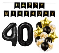 Balóny, dekorácie k 40. narodeninám, konfety, HAPPY BIRTHDAY Balóny, dekorácie k 40. narodeninám, konfety, HAPPY BIRTHDAY