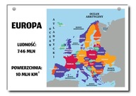 Tabuľa s mapou Európy - Európy pre deti A3