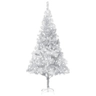 Umelý vianočný stromček so stojanom a LED, strieborný, 240