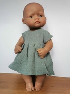 Olimi, nebesky jemné mušelínové šaty pre 32 cm bábiku