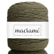 KHAKI BAVLNENÁ ŠNÚRA PRE MACRAME, dĺžka 200m - 3mm KHAKI BAVLNENÁ ŠNÚRA PRE MACRAME, dĺžka 200m - 3mm