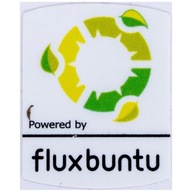 Samolepka Powered by Fluxbuntu 19 x 24 mm Samolepka Powered by Fluxbuntu 19 x 24 mm