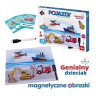 Brilantné detské puzzle magnetické vozidlá