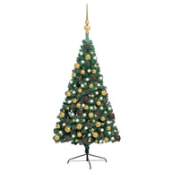 Sada LED umelého vianočného stromčeka VidaXL a polovičnej čačky
