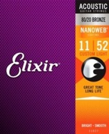 ELIXIR 11027 CUSTOM LIGT /11-52/ NW AKUSTICKÉ STRUNY