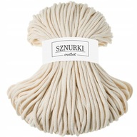 Bavlnená šnúra na šnúrky macrame OUTLET, spletená 5mm Ecru NATURAL Bavlnená šnúra na šnúrky macrame OUTLET, spletená 5mm Ecru NATURAL