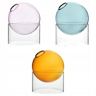 3x Art Clear okrúhla sklenená váza Top