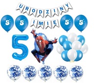 Súprava balónov Spiderman 5 Banner s menami k narodeninám