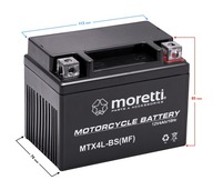 Akumulátor Moretti 12V AGM (Gel) MTX4L-BS / MB4L-B Akumulátor Moretti 12V AGM (Gel) MTX4L-BS / MB4L-B