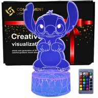 3D USB LED nočná lampa + diaľkové ovládanie Lilo a Stitch