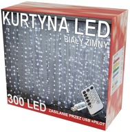 Lampy so svetelnými závesmi 300LED 3x3m s diaľkovým ovládaním + zástrčka + háčiky Lampy so svetelnými závesmi 300LED 3x3m s diaľkovým ovládaním + zástrčka + háčiky