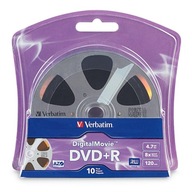 Verbatim DVD + R 4,7 GB x8 DIGITAL MOVIE, balenie po 10 ks