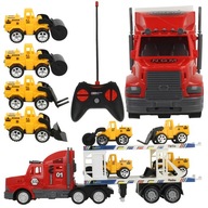 Diaľkovo ovládané TIR TRUCK Auto Diaľkové ovládanie RC + 4 stavebné stroje Diaľkovo ovládané TIR TRUCK Auto Diaľkové ovládanie RC + 4 stavebné stroje