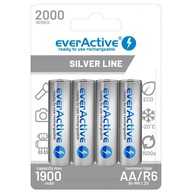 4X EVERACTIVE SILVER LINE AA BATÉRIE LR6 R6 NI-MH 2000MAH BLISTER 4X EVERACTIVE SILVER LINE AA BATÉRIE LR6 R6 NI-MH 2000MAH BLISTER